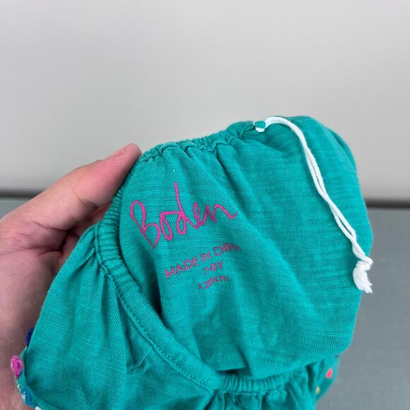 Mini Boden Charlie Pom Jersey Tank Top Green 7-8 - Picture 4 of 6